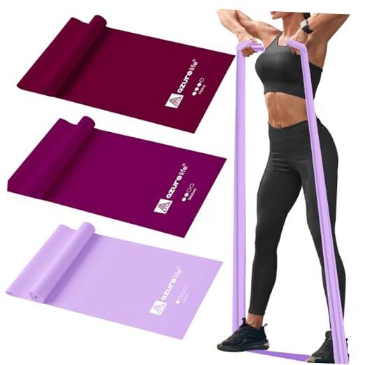 Professional Non-Latex Elastic Resistance Bands, 4.9FT Long in Purple