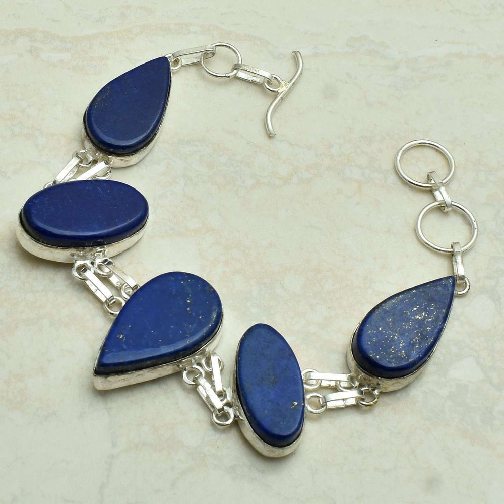 Lapis Lazuli Gemstone Ethnic Handmade Bracelet Jewelry 35 Gms AB 52087