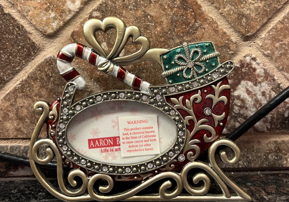Aaron Brothers Sleigh Picture Frame Ornament Holiday Christmas Decor-image
