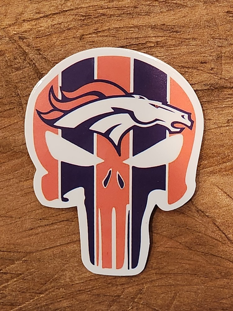 🏈 Denver Broncos NFL Punisher Laptop Sticker for Chromebook & Notebook