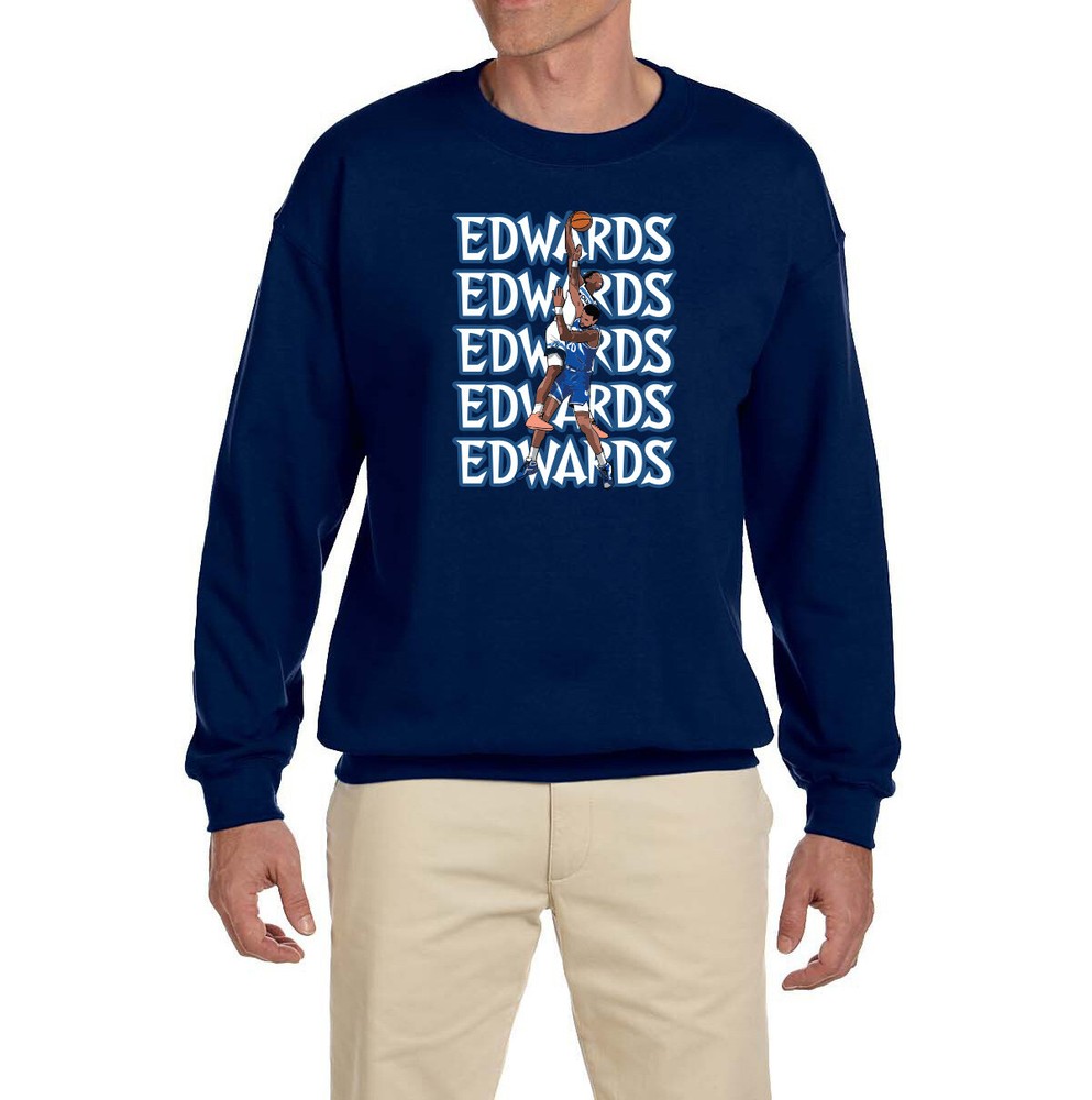 Anthony Edwards Dunking Graphic Crewneck Sweatshirt for Basketball Fans