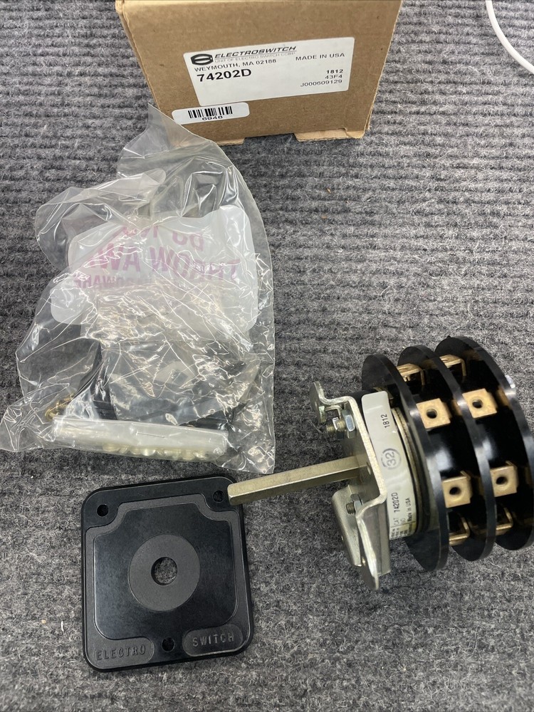 ElectroSwitch 74202D 20A 600V 2HP Rotary Knob Switch 2 Stack Breaker Control