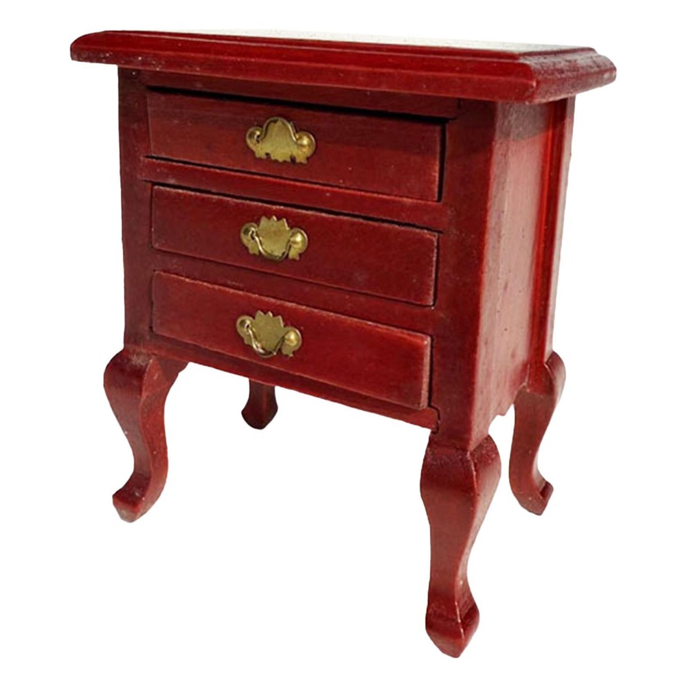 Mini Wooden Dollhouse Nightstand - 12 Inch Bedside Table for Dollhouses