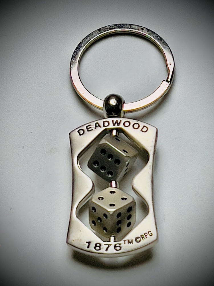 Deadwood 1876™ Collectible Metal Keychain – Vintage Wild West Dice Design