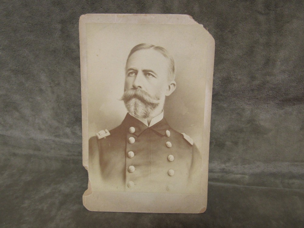 Victorian photo of Admiral William Thomas Sampson in US Navy uniform vintage portrait