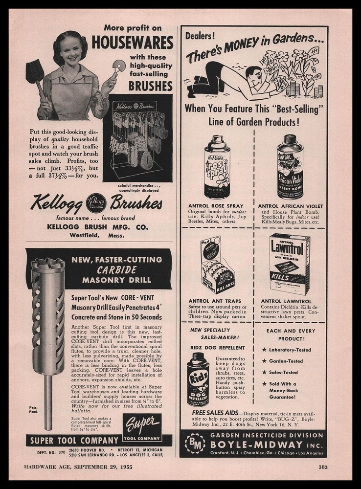 1955 Boyle Midway Inc. Garden Insecticide Division Cranford New Jersey Print Add