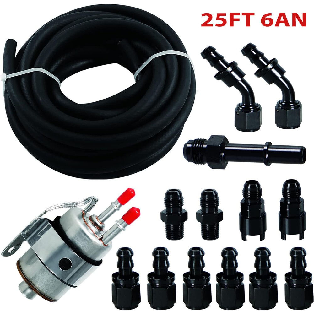 25FT 3/8'' Ls Swap Fuel Injection Line Kit Complete Conversion Efi Fi Fittings