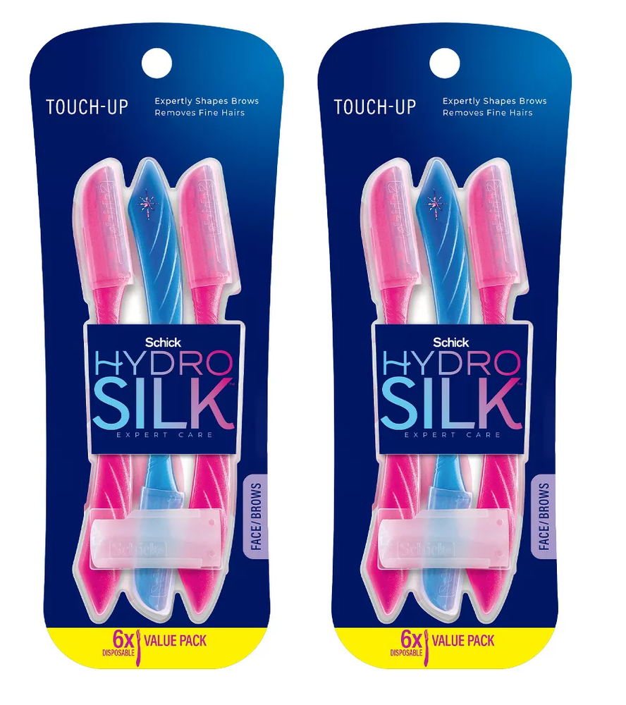Schick Hydro Silk Touch-Up Dermaplaning Tool with Precision Cover - 12 Razors