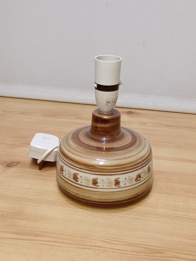 Vintage 1970s Jersey Pottery Lamp Base Foral Leaf Pattern - Tested & Working
