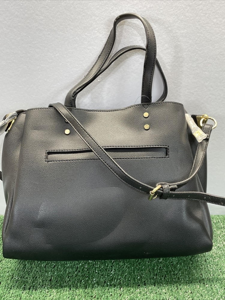 Kenneth Cole Reaction Black 12” X 10” Shoulder Tote Bag Purse NWT