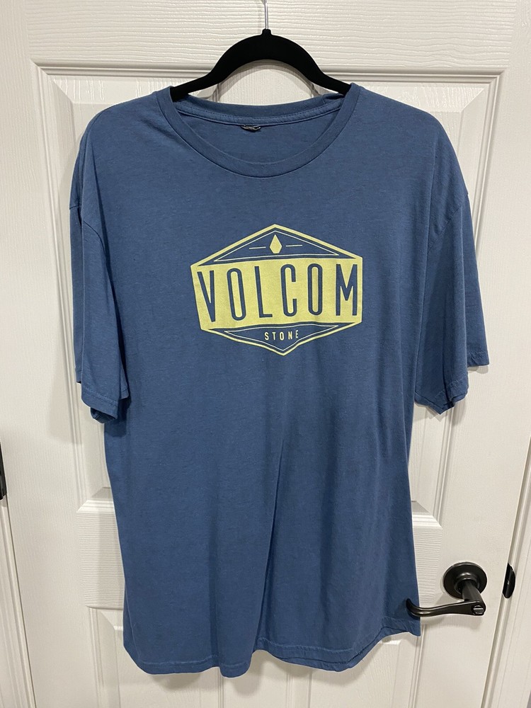 Volcom Men's Graphic T-Shirt Blue XL Short Sleeve Crew Neck Regular Fit Logo
