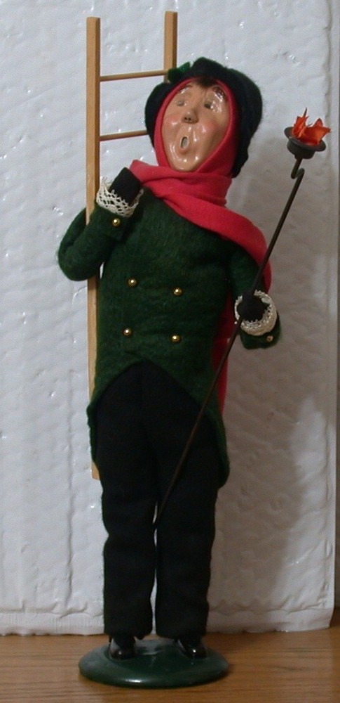 1996 Byers Choice Caroler Victorian Lamp Lighter Man w Ladder and Torch