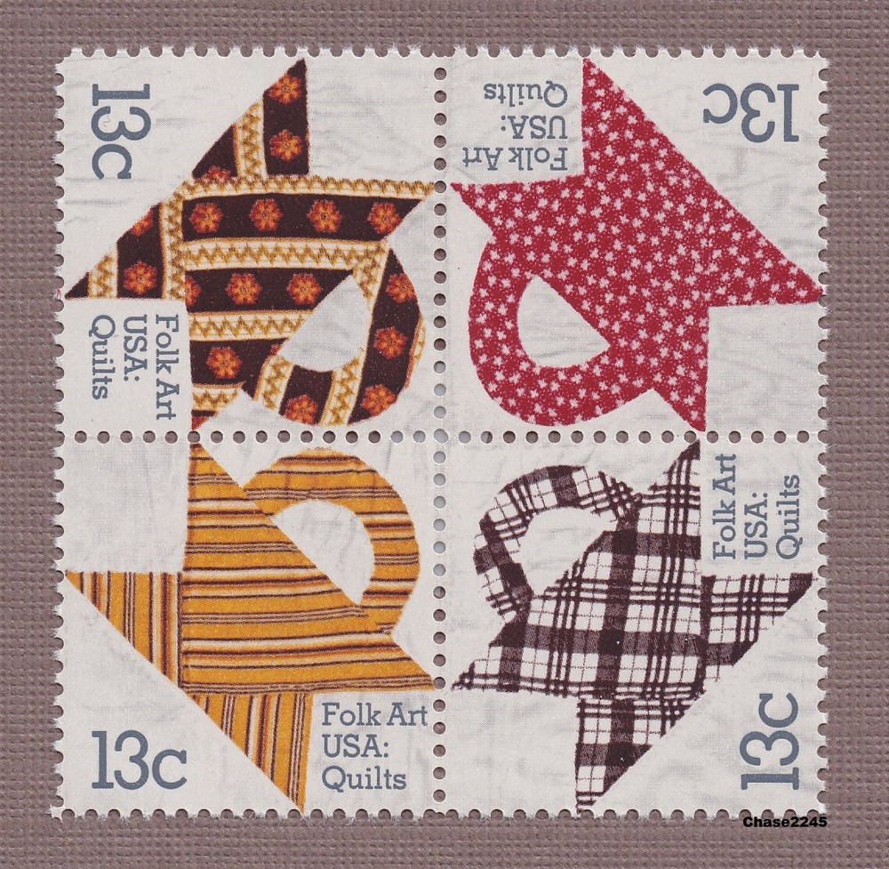 Scott #1745-48 Basket Design Quilts - Folk Art 13c (Block of 4) 1978 Mint NH