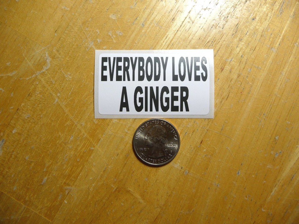 EVERYBODY LOVES A GINGER STICKER DECAL 1 - 50 BULK PACK AVAILABLE