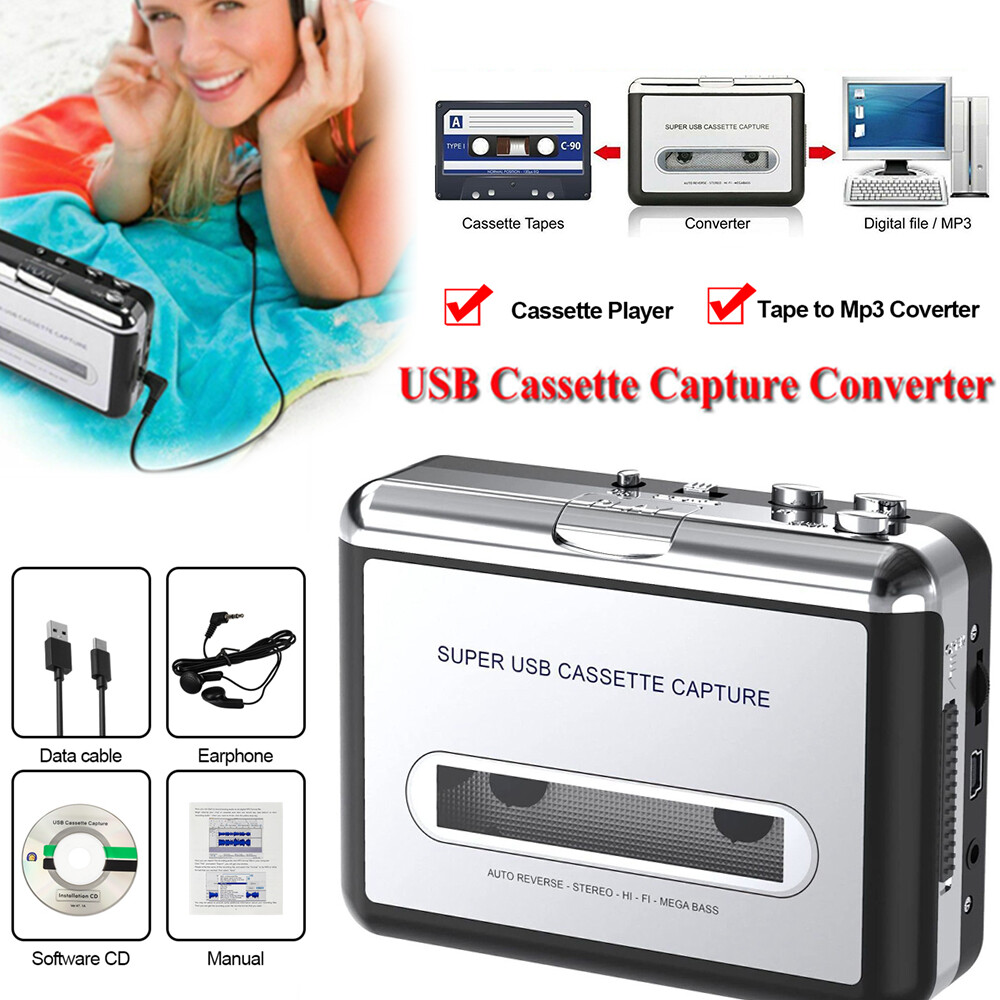 Portable Cassette Player Converter Recorder Convert Tapes to Digital MP3 US
