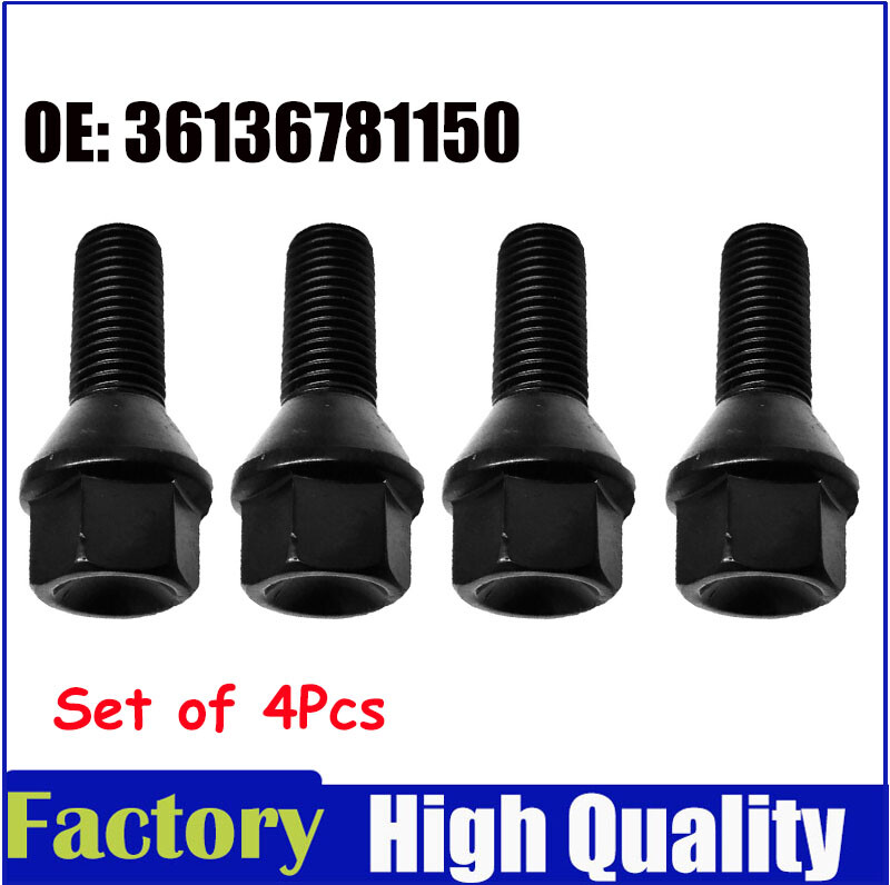  330i 525i 530i 540i 740i 740LiBMW 3/5/7 Series Wheel Lug Bolts & Nuts – 4PCS Set – Fits E46 E90 E39 E60 E53 Models