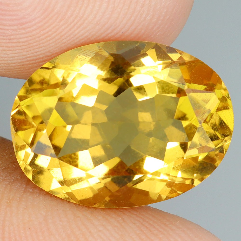 Oval Cut Natural Unheated Yellow Citrine Gemstone 9.58ct 16x12mm Brazil