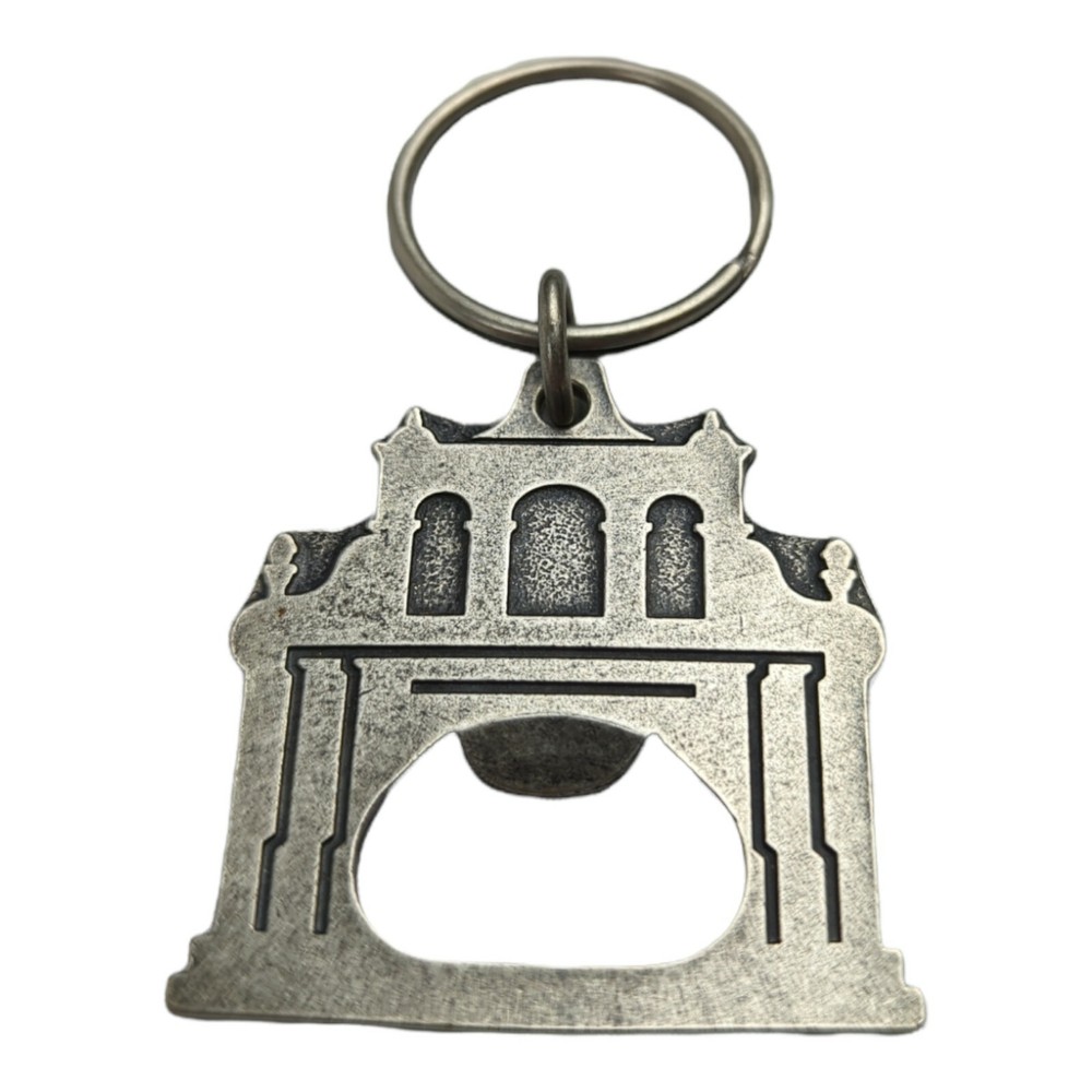 Vintage Pisco Porton Liquor Metal Bottle Opener Keychain Peru Rare Collectible