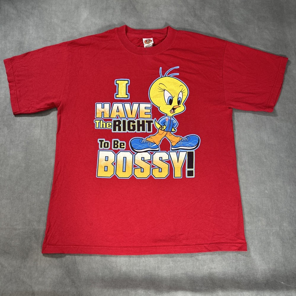 Vintage 2002 Tweety Bird Bossy T-Shirt Warner Bros Freeze Large
