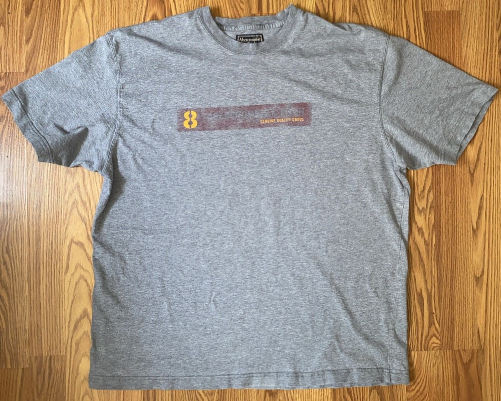 Vintage Abercrombie & Fitch T Shirt Mens Large Gray Y2K Graphic Tee XL-image