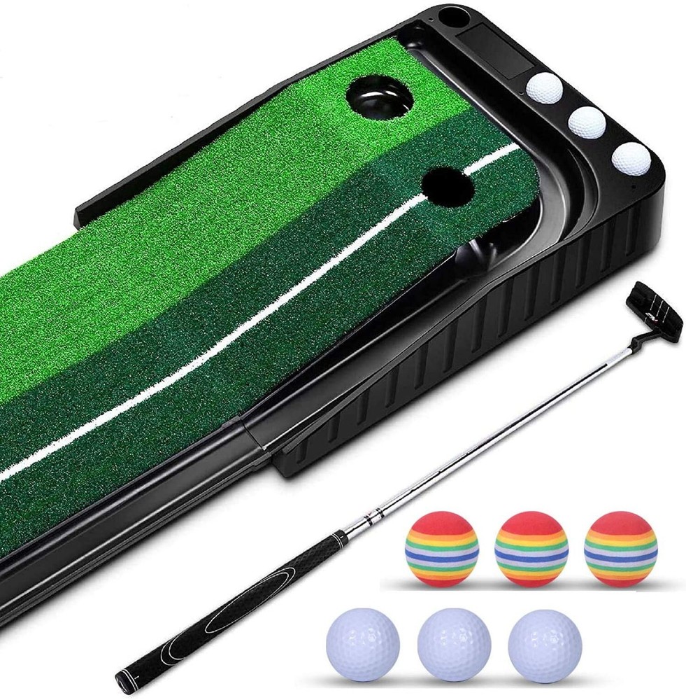 10ft Indoor/Outdoor Golf Putting Mat - Portable Training Aid for Home & Practice