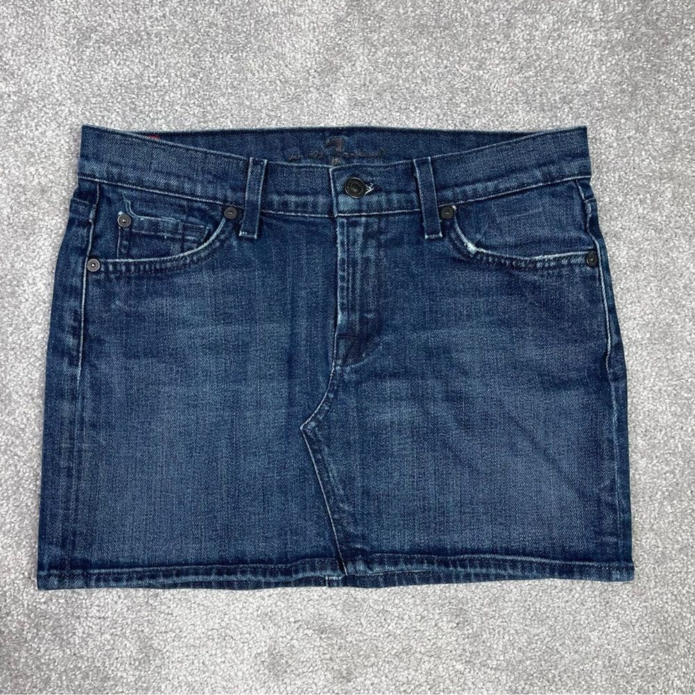 7 For All Mankind Mini Skirt Women’s 27 Blue Dark Denim