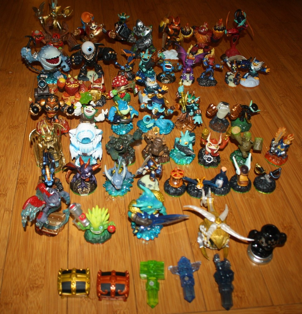 Skylanders Large Lot of 57 Figures Giants Super Chargers Imaginative Crystals
