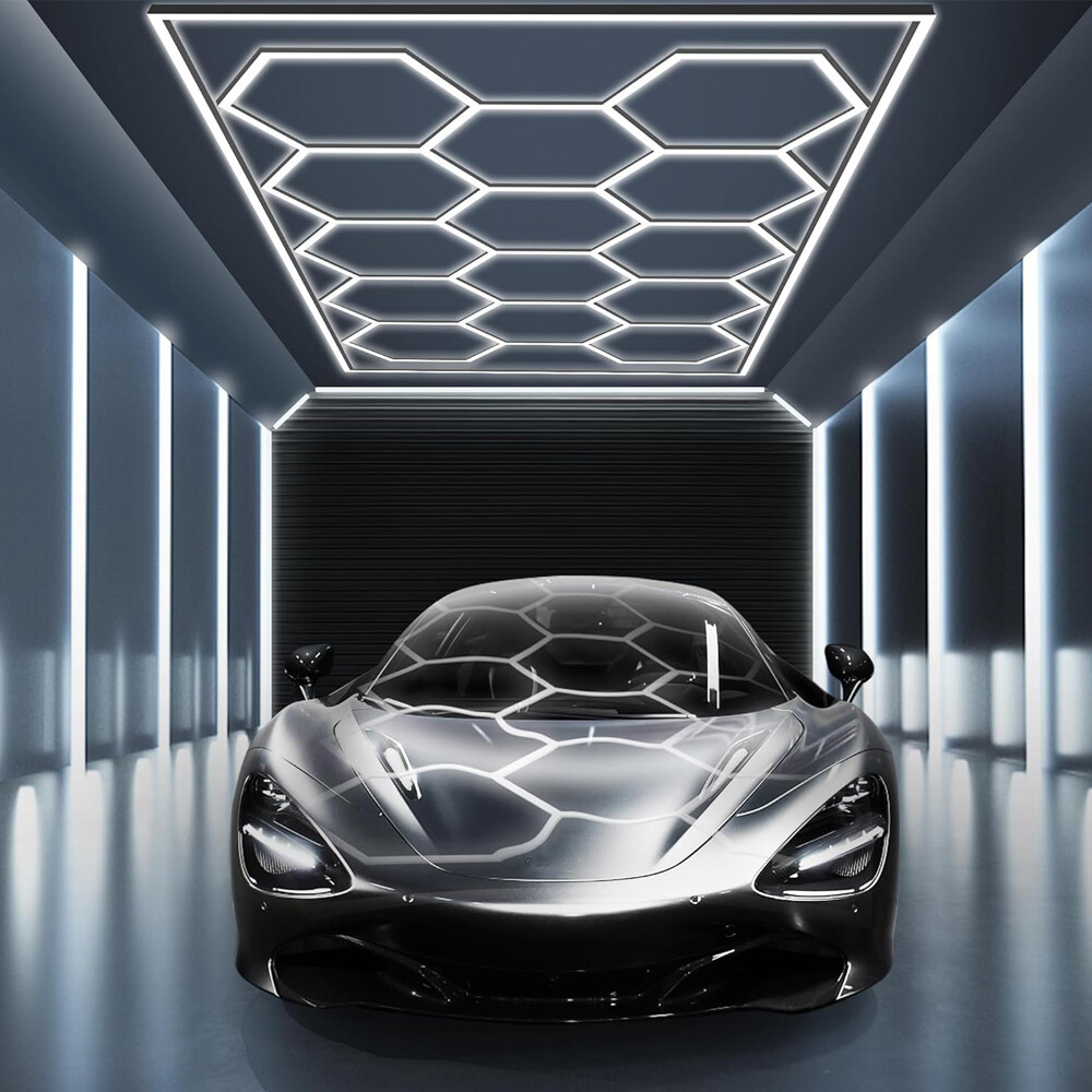 New 110V Hexagon LED Lighting Car Detail Garage Workshop Retail Lights Honeycomb