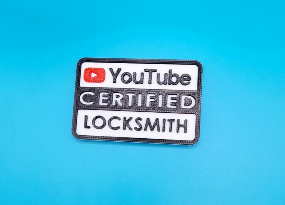 Youtube Certified Locksmith Magnetic Novelty Tool Box Badge 3D Printed Magnet
