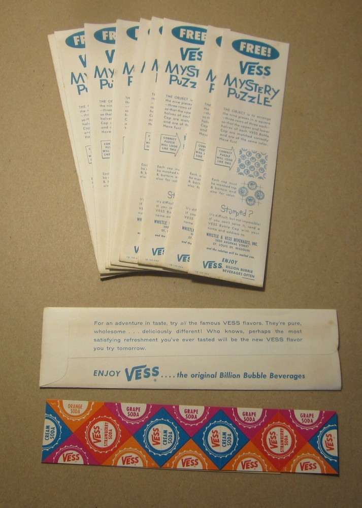 Wholesale Lot of 10 Old Vintage 1960's - VESS Mystery Puzzle - GAMES / Soda Toy