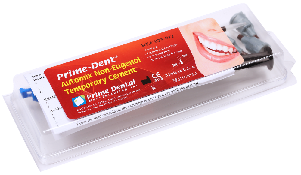 Prime Dent Dental Non-Eugenol Automix Temporary Cement 1 Syringe Kit #023-012