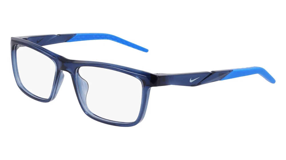 Nike 7057 410 Navy Full Rim Rectangle Eyeglass Frame for Men 54mm