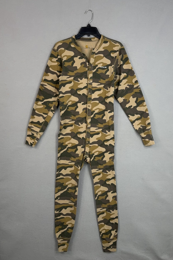 Carhartt Long Johns Mens Medium Camo Thermal Union Suit One Piece Base Layer