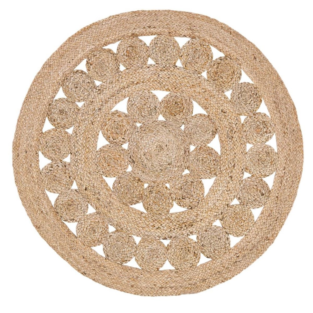 Coastal Farmhouse Flooring - Celeste Tan Round Jute Rug, 3' Diameter