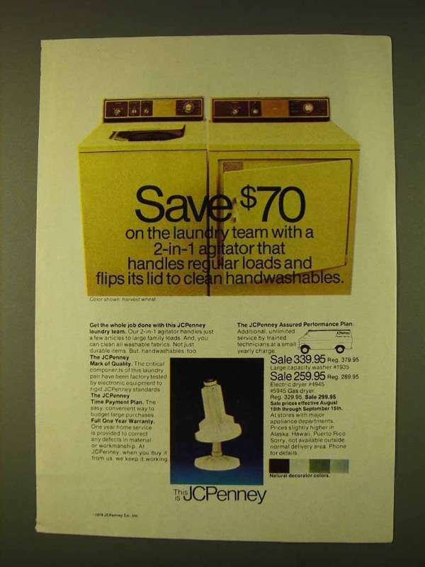 1979 JCPenney Washer and Dryer Ad - The Laundry Team