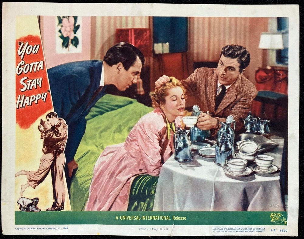 YOU GOTTA STAY HAPPY Orig Movie Lobby Card Poster James Stewart Joan Fontaine
