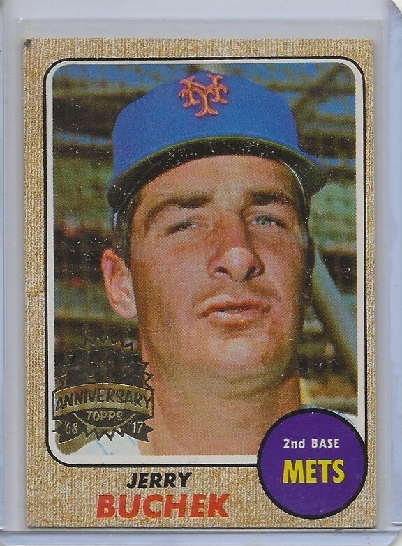 2017 Topps Heritage 50th Anniversary Buyback 1968 Jerry Buchek Mets Card #277