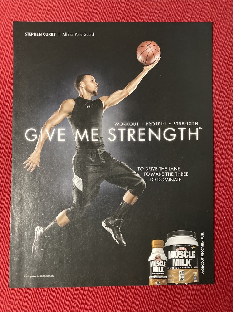 Stephen Curry Muscle Milk 2015 Print Ad Perfect for Framing