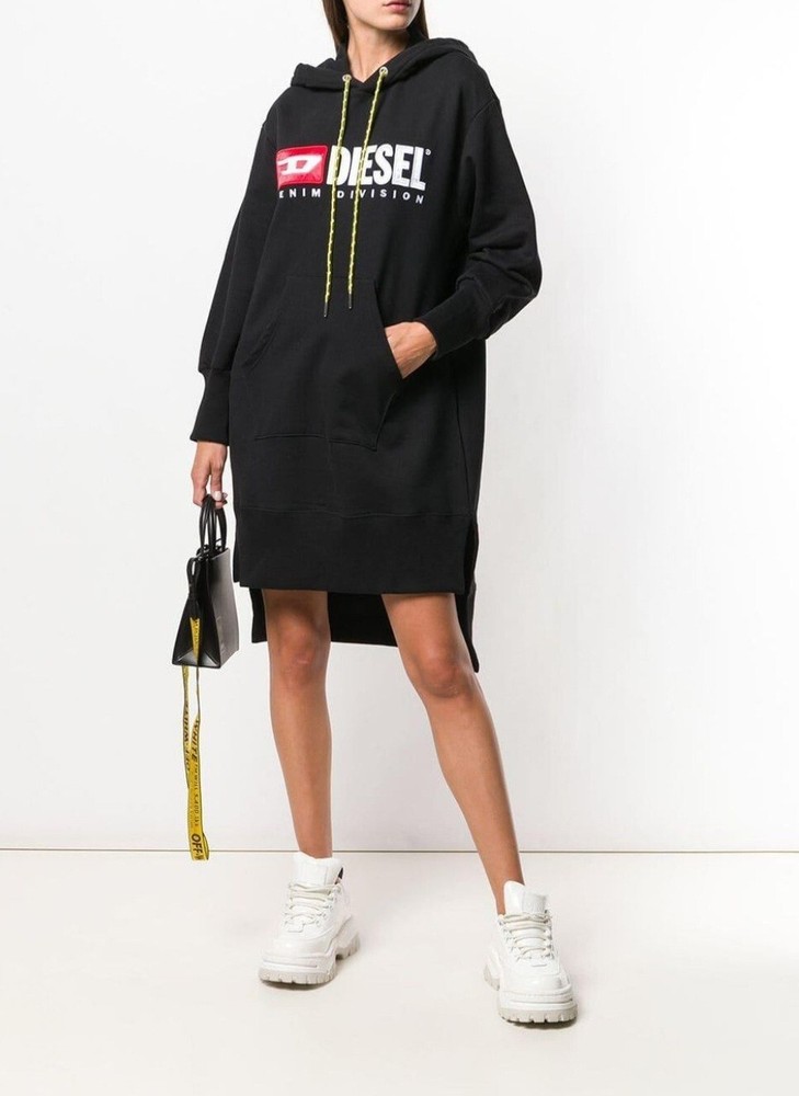 DIESEL Oversized Women's Hoodie Dress Hooded Sweatshirt Jumper