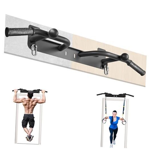 Wall Mounted Pull Up Bar - Heavy Duty Chin Up Bar, Strength Training, Outdoor