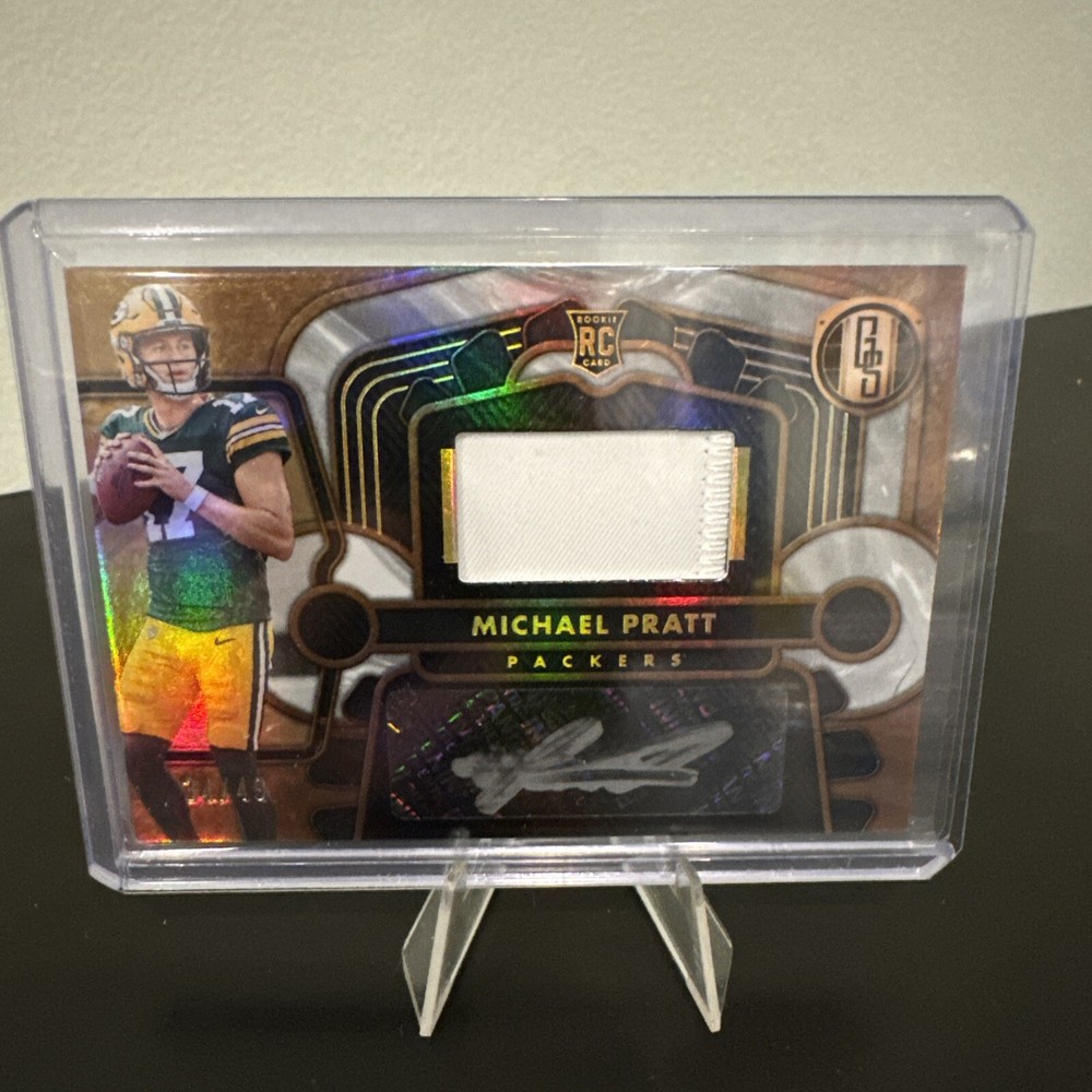 2024 Gold Standard Michael Pratt RC Patch Auto 34/49 Green Bay Packers RPA