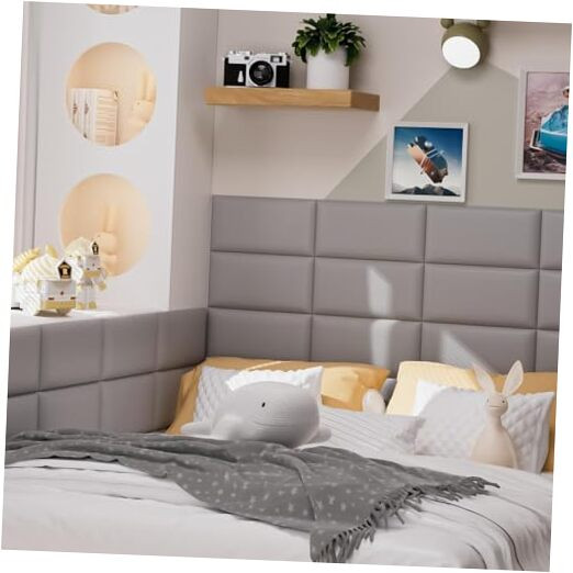 4Pcs 3D Peel and Stick Upholstered Headboard Wall Panels