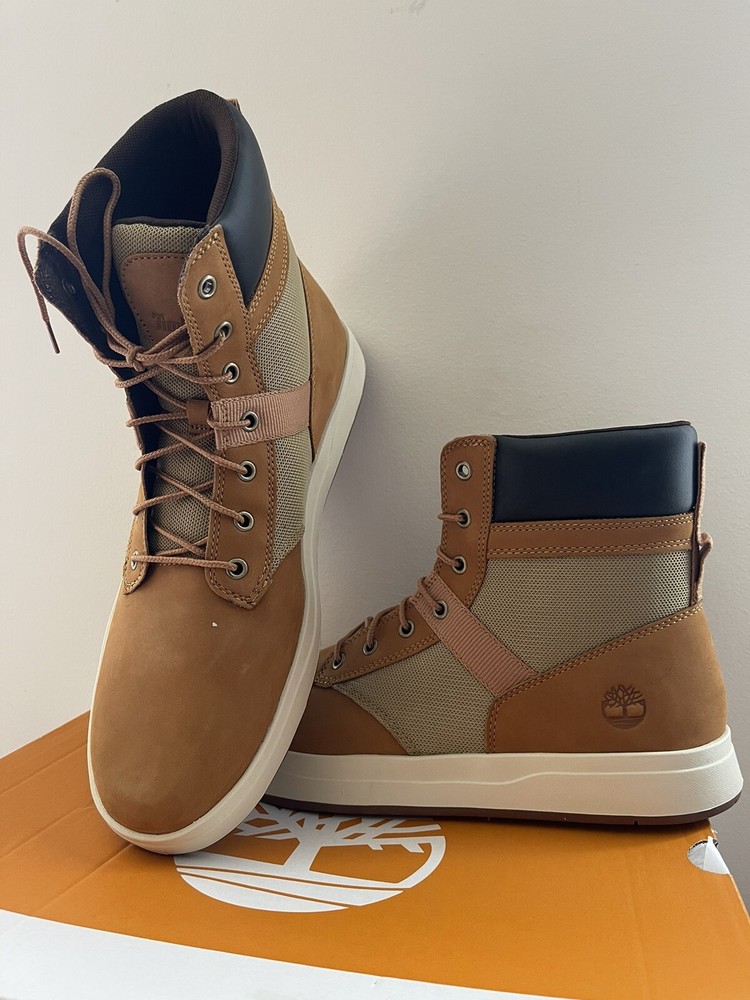 Timberland Davis Square Toe Leather Boots Wheat Men Size 11.5 TB0A2HE2231