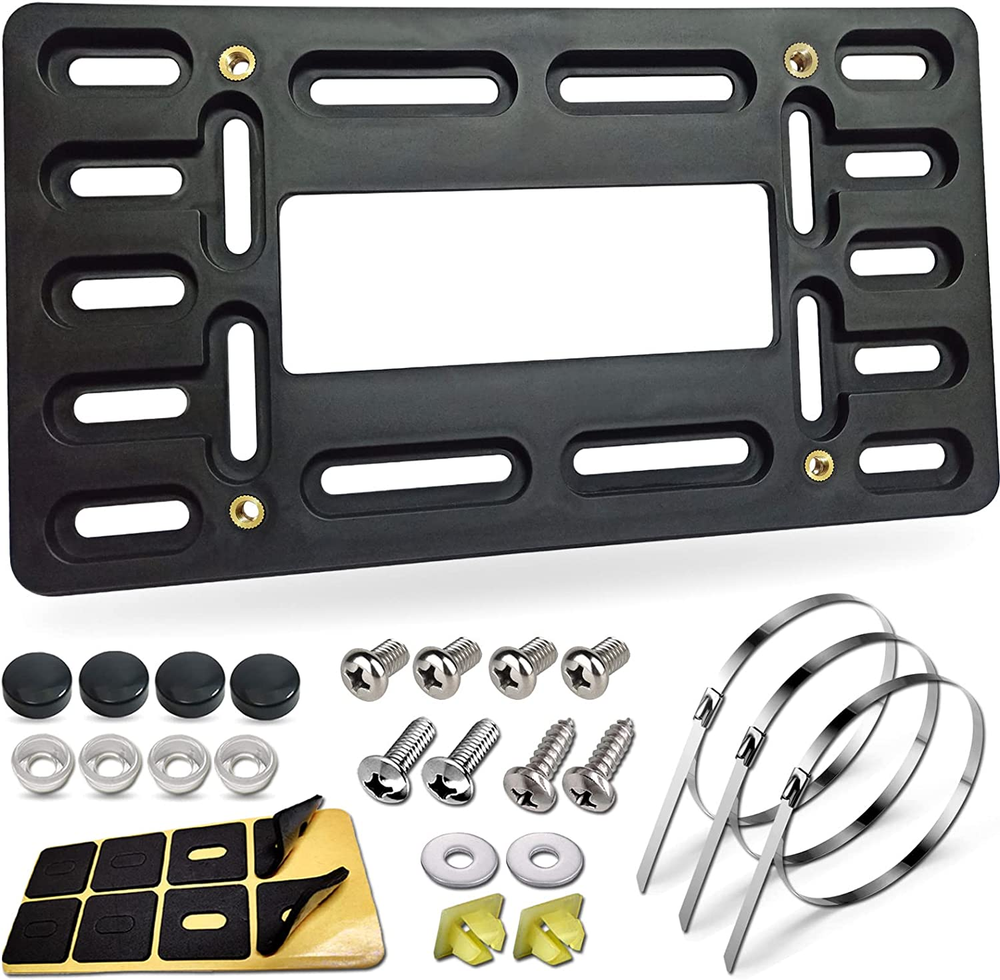 License Plate Bracket Holder- Front License Plate Mounting Kit, Universal Bumper