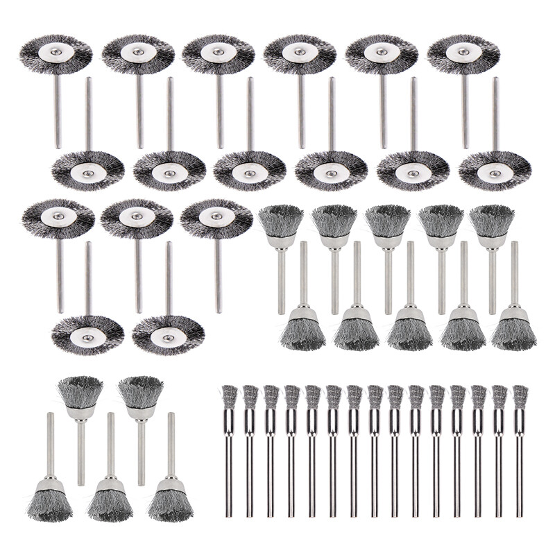 45Pcs Wire Wheel Cup Pen Brush Mix Set For Dremel Rotary Tool Die Grinder