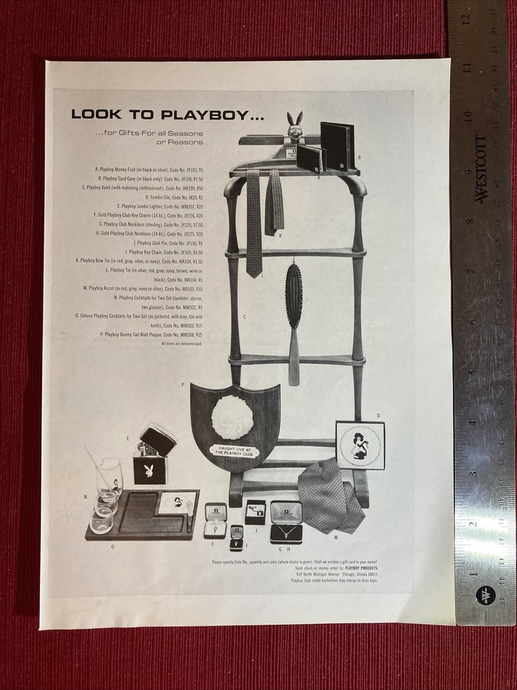 Look To Playboy Merchandise 1967 Print Ad - Great To Frame!