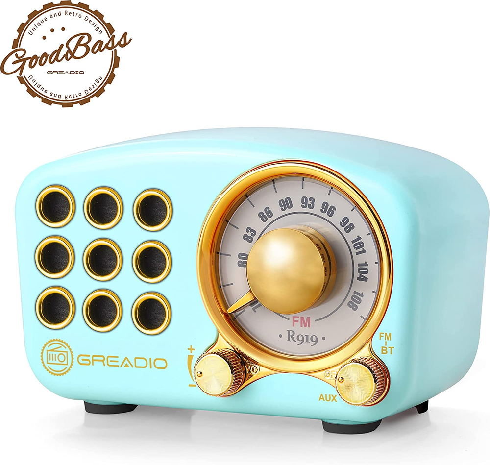 Retro Bluetooth Speaker, Vintage Radio- FM Radio with Old Fashioned Classic Styl