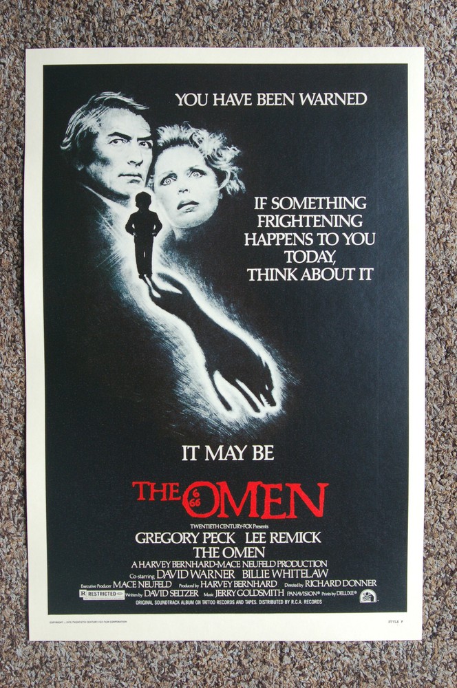 Gregory Peck in The Omen Classic Horror Movie Lobby Card Poster