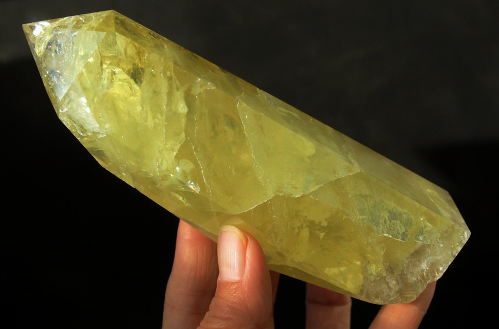 479g Natural Clear Citrine Quartz Crystal Point 5.5