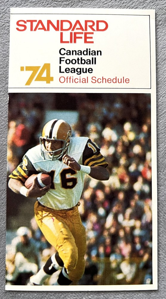 1974 Saskatchewan Roughriders Canadian Football League Pocket Schedule